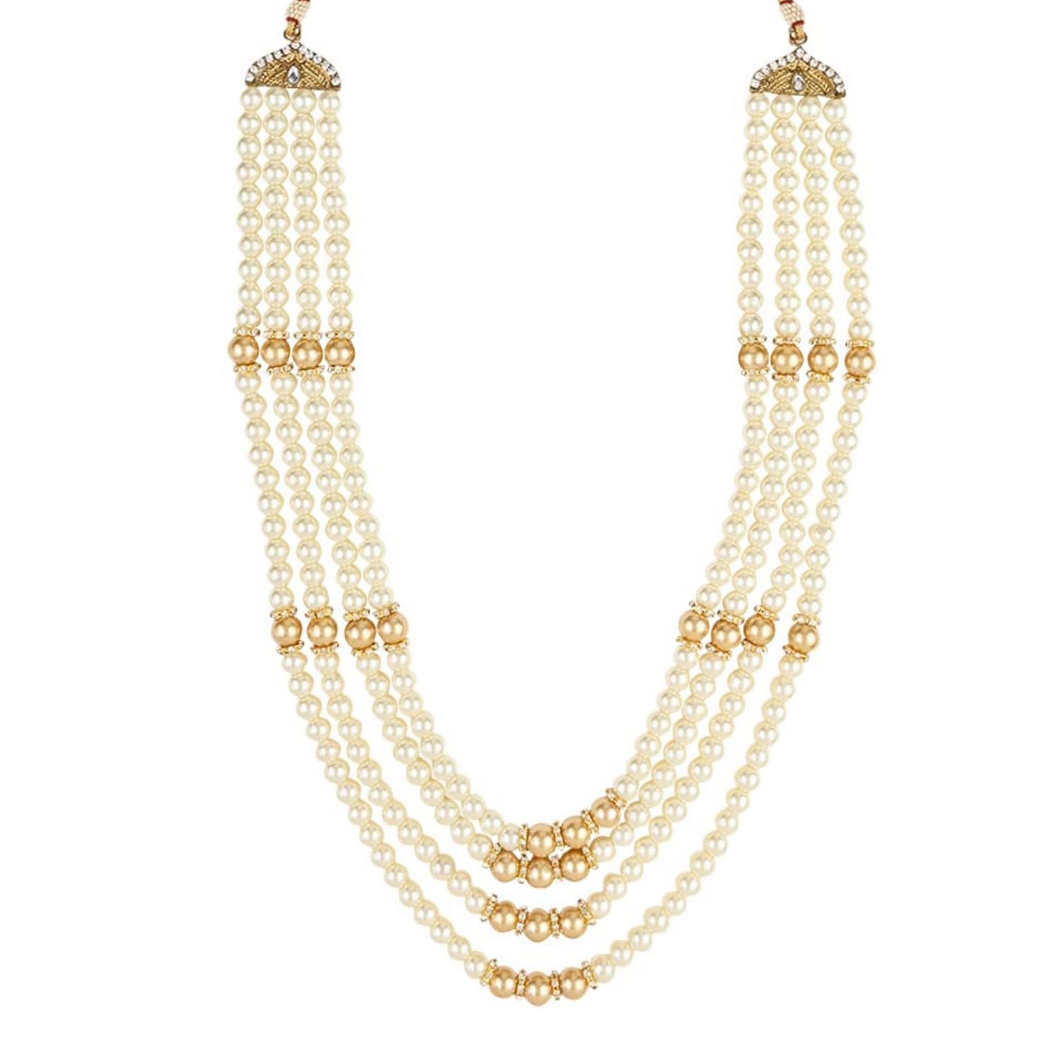 See full amazon price history chart for I Jewels 4 Layered Traditional Gold Plated Dulha Moti Mala with Beaded Maharaja Haar/Groom Long Necklace For Men(MLP45W) I Jewels 4 Layered Traditional Gold Plated Dulha Moti Mala with Beaded Maharaja Haar/Groom Long Necklace For Men(MLP45W) (B0BH45W1BL) Amazon Price History, Amazon Price Tracker