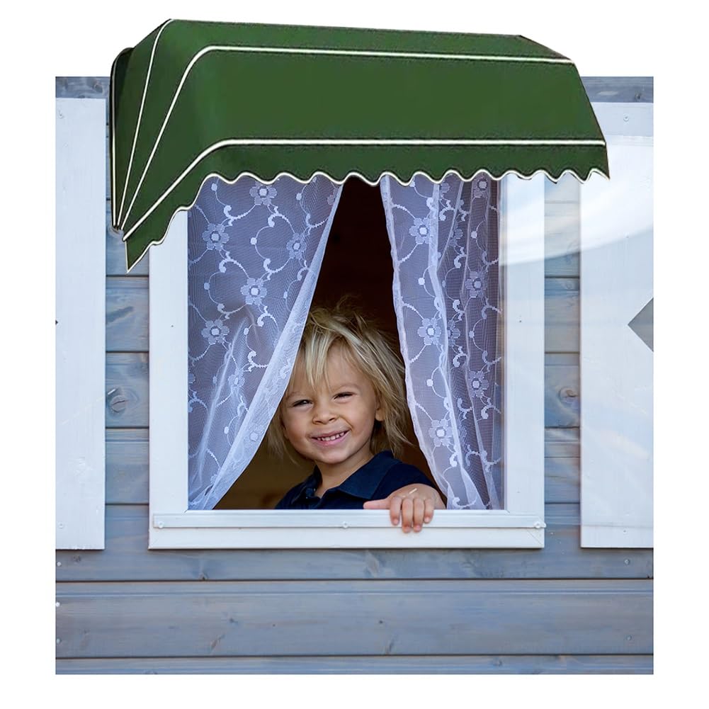 Store banne rétractable 60x60 cm vert imperméable pour balcon et fenêtre