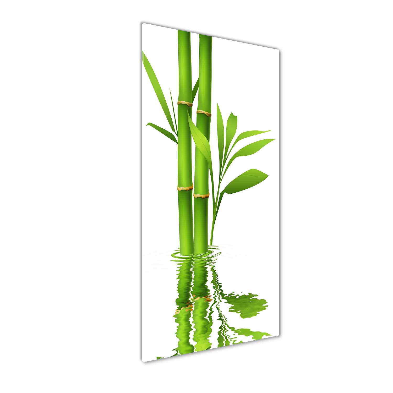 Tableau plexiglas bambou vert 50x125 cm pour salon moderne