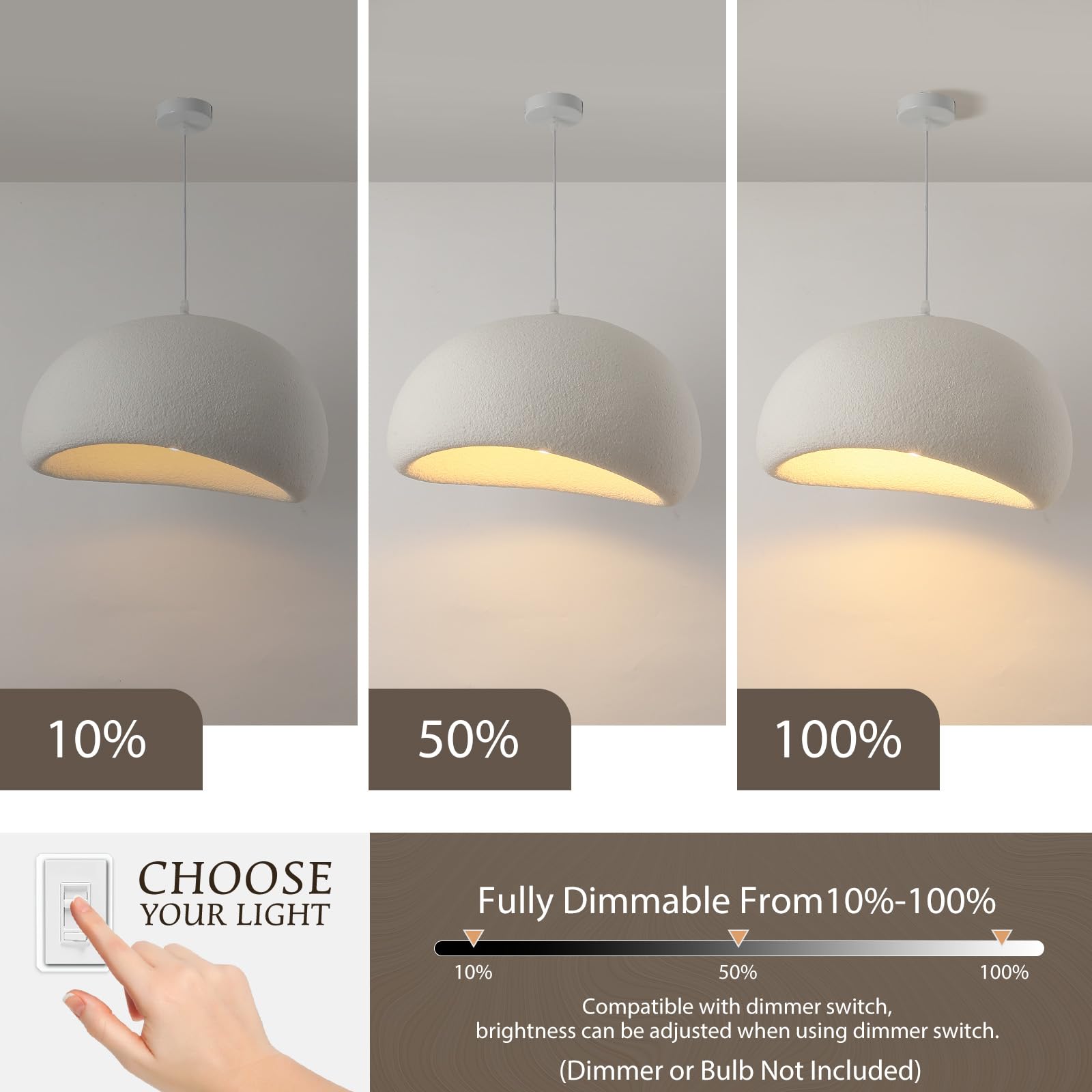 Nowoczesna lampa wisząca 50 cm do jadalni, kuchni, wyspy świetlnej, korytarz, restauracja, lampa wisząca, podstawa E27, japoński styl Wabi-Sabi, lampa wisząca