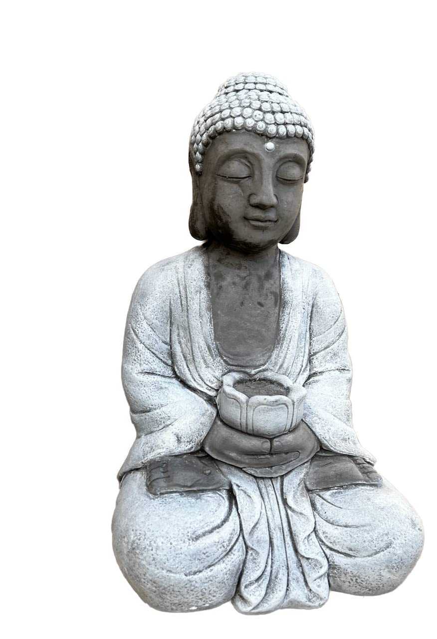 stoneandstyle Steinfigur Buddha Shiva XL 48 cm Höhe, ca.27,8 kg frostfest Steinguss