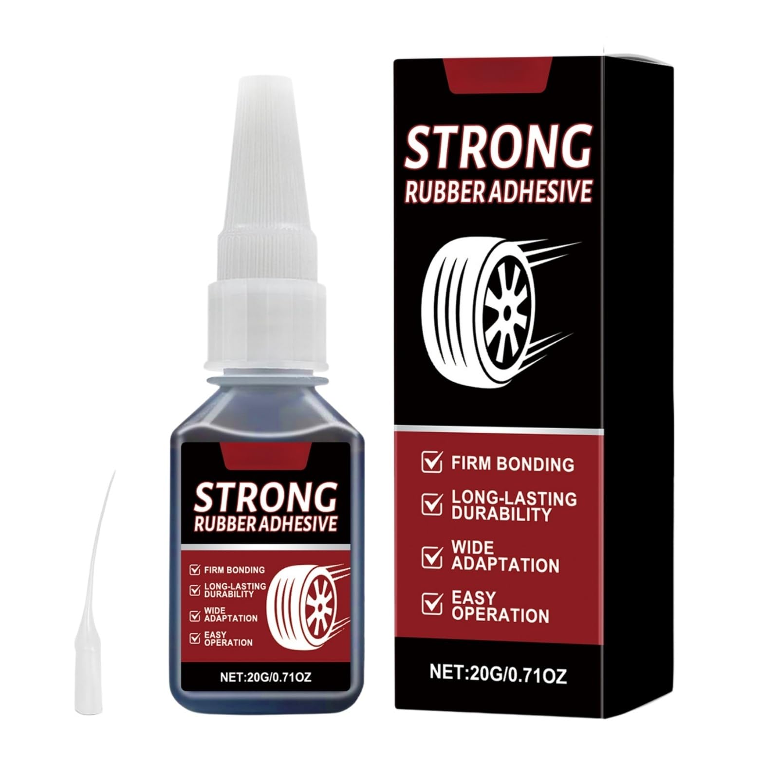 Black Rubber Cement Glue,Extra Strong Waterproof Rubber Sealant for Tire