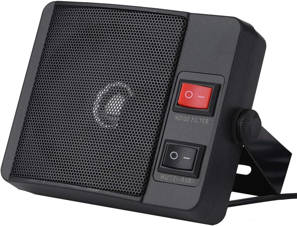 Mini Walkie Talkie External Speaker 11W Noise Cancelling External CB Scanner Speaker for Two Way Car Mobile Radio Default