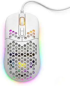 Kablolu RGB Gaming Mouse, 12800 DPI, 69g Ultra Hafif, Petek G vde, 5 Milyon T klama  m rl , Instant 825 Optik Sens r,  rg  Kablolu Oyuncu Mouse MO-19 Beyaz