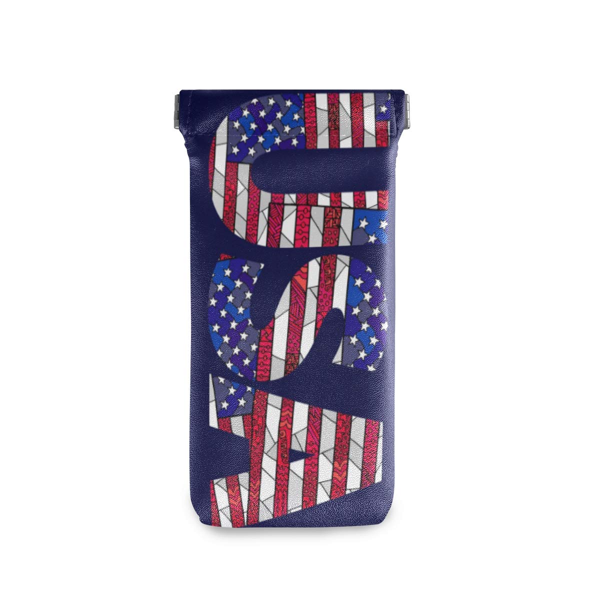 Linomo Unisex Multicoloured Love Usa American Flag Sunglasses Bag Microfiber Leather Pouch, Storage Bag For Glasses And Cell Phones