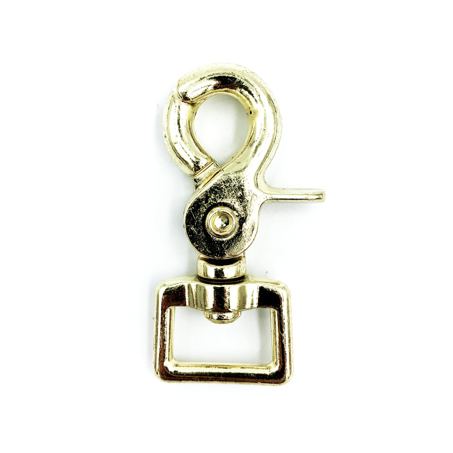 JA Horse High-Quality Manufacture Bridle Hook Reins Snaps Snap Hook Snaffle Carabiner Snaffle Carabiner Horse Die-Cast Nickel-Plated Brass (2 Pieces, Scissor Snap Hook Gold Square)