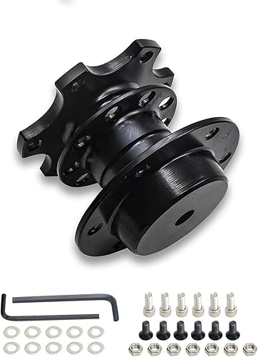 Pack-1 - Adaptador de cubo de aluminio para volante, dispositivo de liberación rápida de modificación de carreras de 6 agujeros, adaptador universal