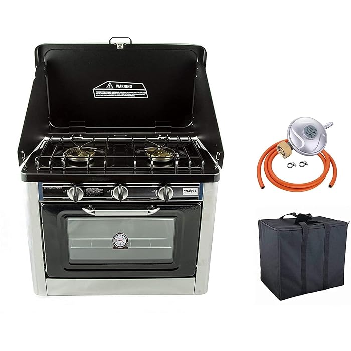 Buy Portable Camping Gas Oven Double Hob 2 Burner Stainless Steel