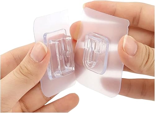 Juego de 20 ganchos adhesivos de doble cara, ganchos de pared de doble cara para colgar, ganchos autoadhesivos, ganchos para colgar fotos, sin