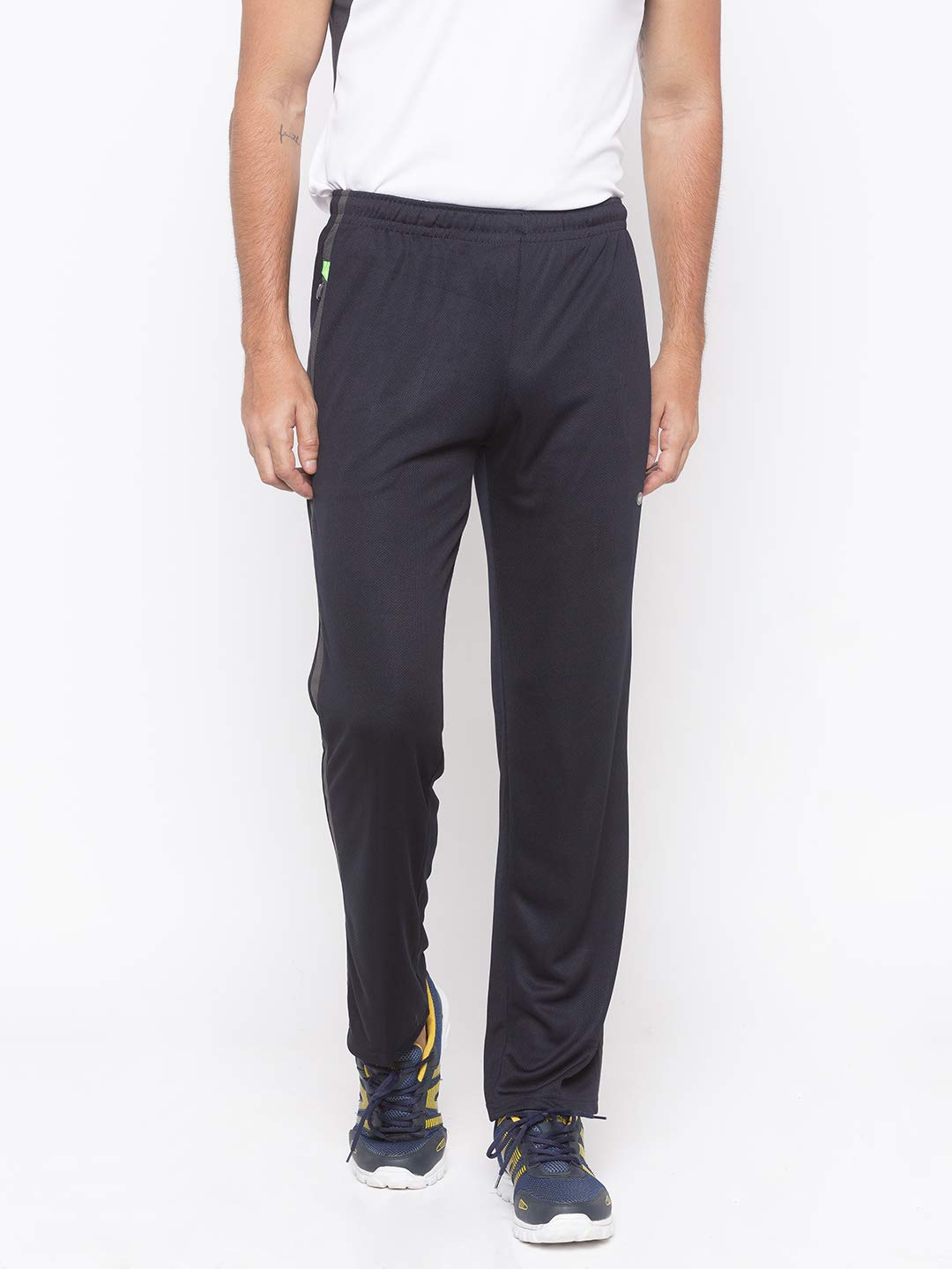 berge’ Men’s Instadry Slimfit Track Pant with Secure Zipper Side Pockets for Sports Exercise Gym Running Work from Home Comfort