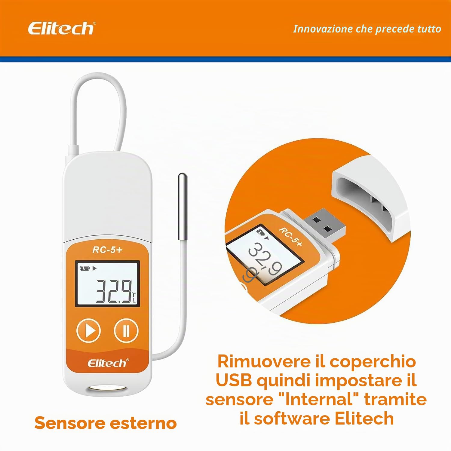 Elitech RC-5+ Rejestrator Temperatury 32000 Punktów USB