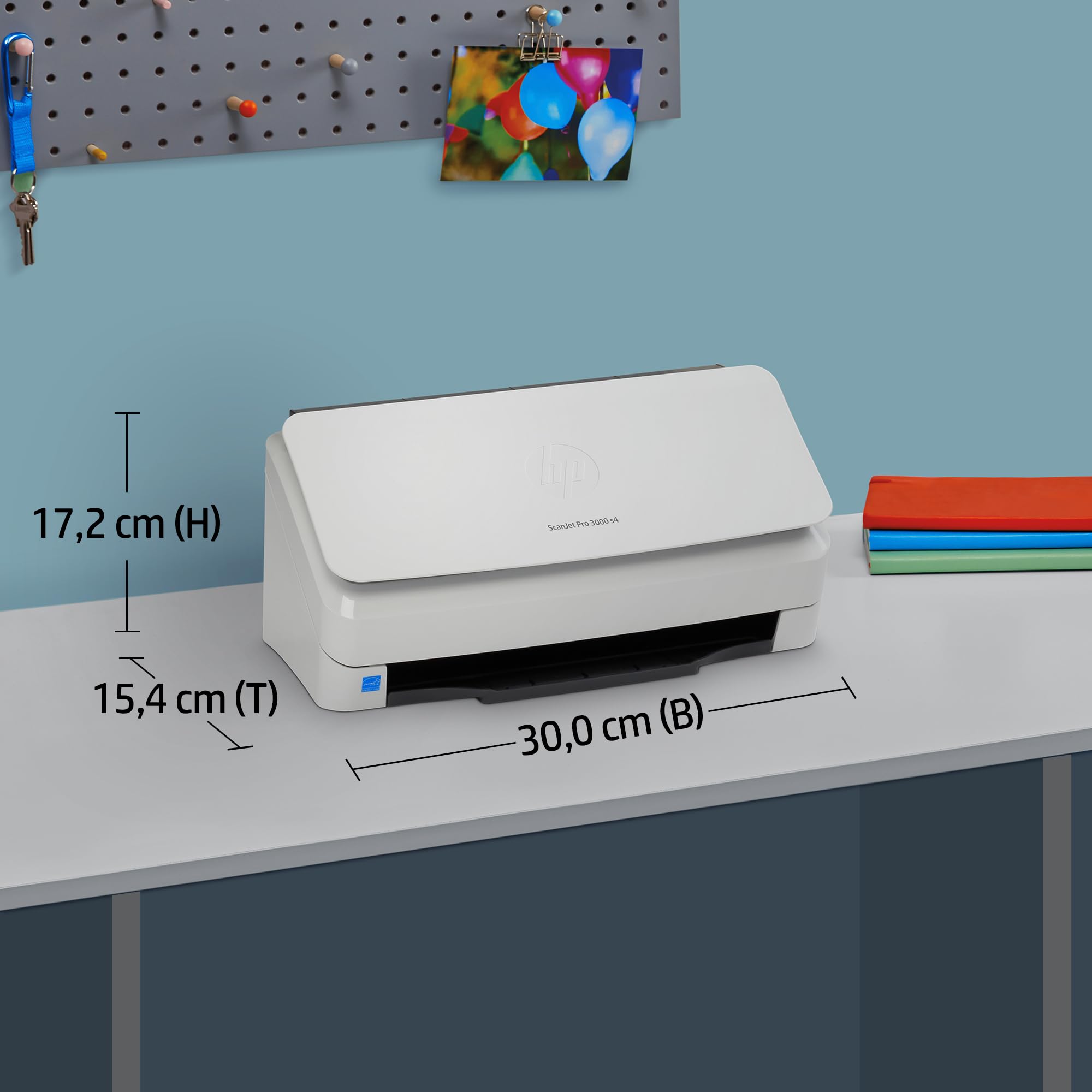 HP ScanJet Pro 3000 s4, Scanner, Einzelblattzufuhr, 50-Blatt ADF, USB 3.0, bis zu 4.000 Seiten täglich, Schnelleinstellungen