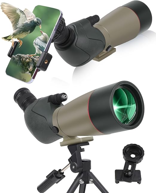 BOSSDUN BOSSDUN Télescope d'Observation Zoom 25-75x80 avec Trépied et Adaptateur