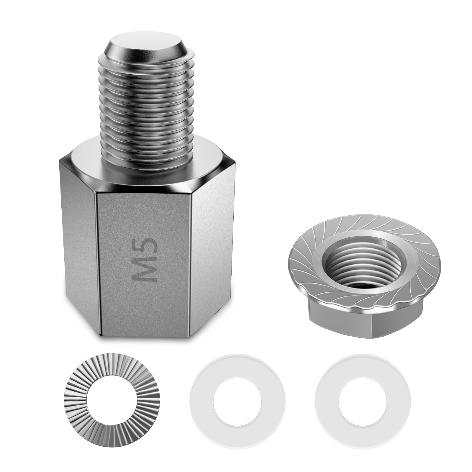 NICEDACK Fahrrad Achsadapter für M5 Schnellspanner, Fahrrad Kupplungs Adapter, Innen 5 mm, Außen 10 mm, （Silber）