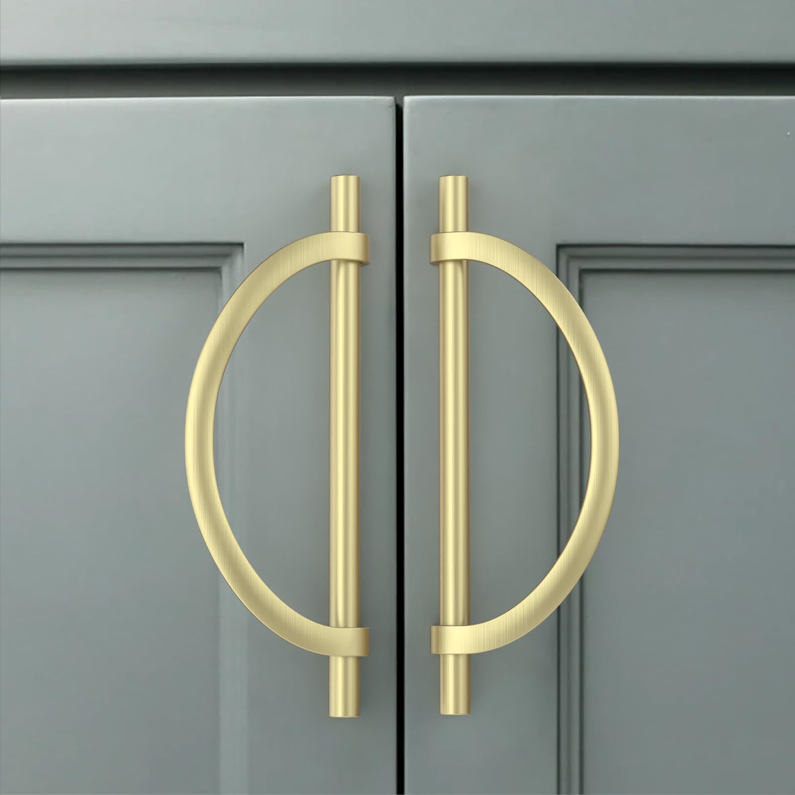 Amerdeco 6 pezzi Maniglie per Mobili da Cucina Distanza fori 160mm Oro Maniglie cucina armadietti in acciaio Lega di zincoper mobili da cucina per mobili UK0044…