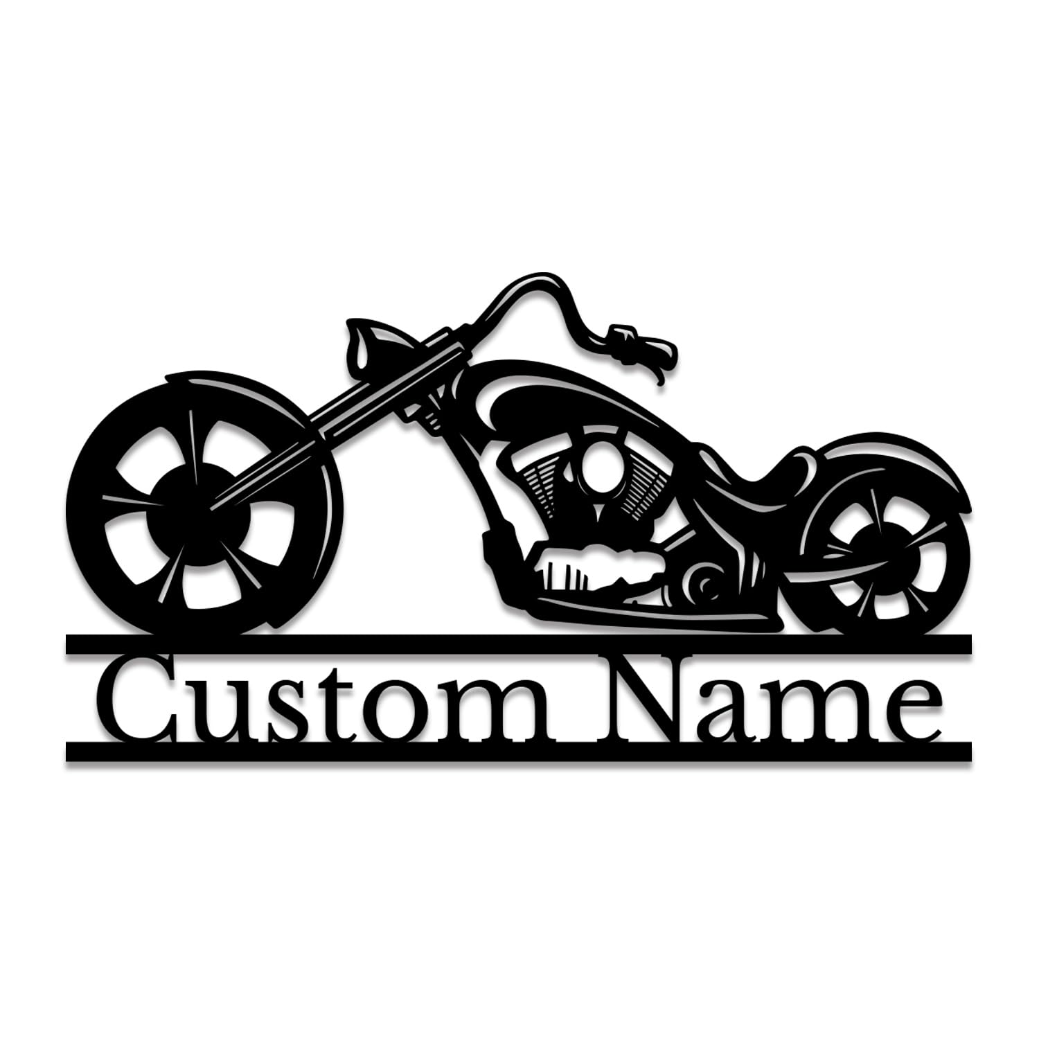 Senyer Style-2 Custom Motorcycle Garage Metal Wall Art, Personalized Motorcycle Metal Sign, Motorcycle Art, Bike Lover Gift Last Name Plaque,Garage Decor, Father's Day Gift (Style-2)