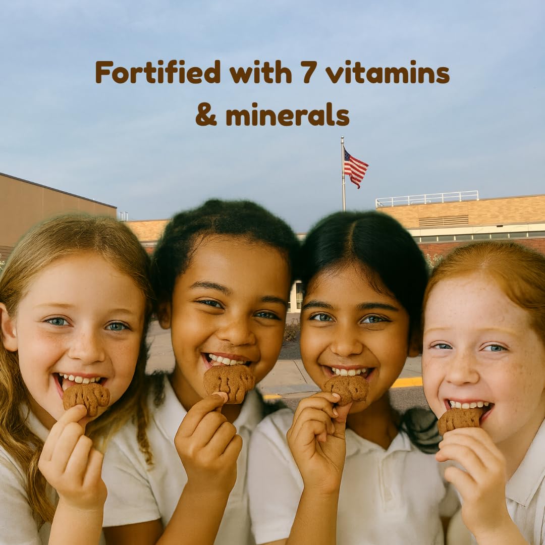 Happy Snacks Animal Crackers - Plant Based Ingredients, Animal Crackers Snack Packs, Nut & Peanut Free, Fortified with Essential Vitamins & Minerals, No Artificial Ingredients - Chocolate, 2 Oz Box (Pack of 12)