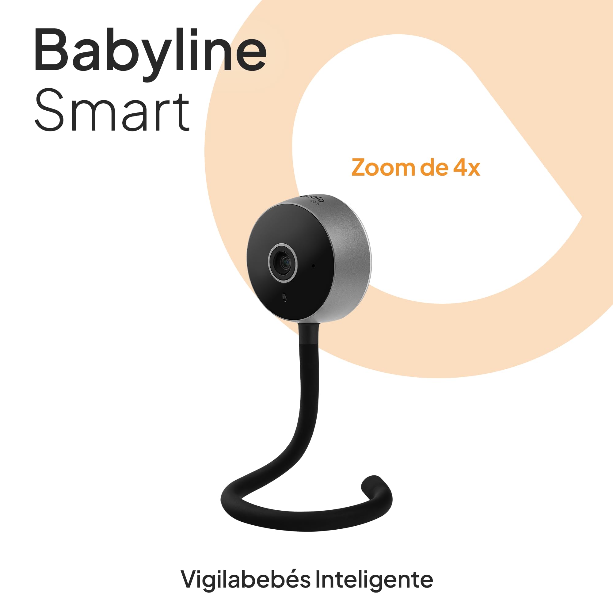 lionelo Care Babyline Smart vigilabebés Inteligente, Camara Bebe, para Bebes, cámara, camaras vigila Bebe, aplicación móvil, detección de Movimiento y Sonido, Visibilidad en la Oscuridad