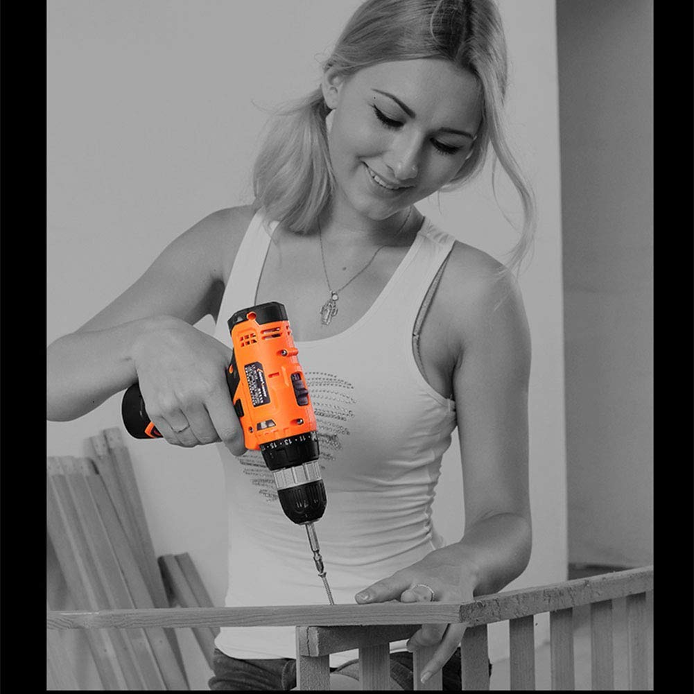 Trapano Avvitatore Elettrico 12V, 1300mAh Li-Ion, velocità Variabile, Frizione 21 + 1, per Forare Muri, Mattoni, Legno, Metallo