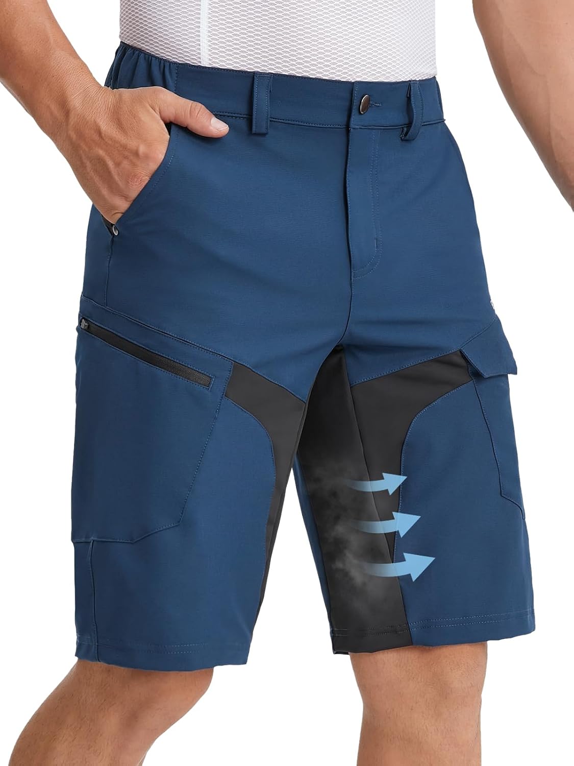 BERGRISAR Men's Baggy Mountain Bike Shorts Cycling Shorts Water-Repellent Biking Bicycle Shorts 5 Pockets