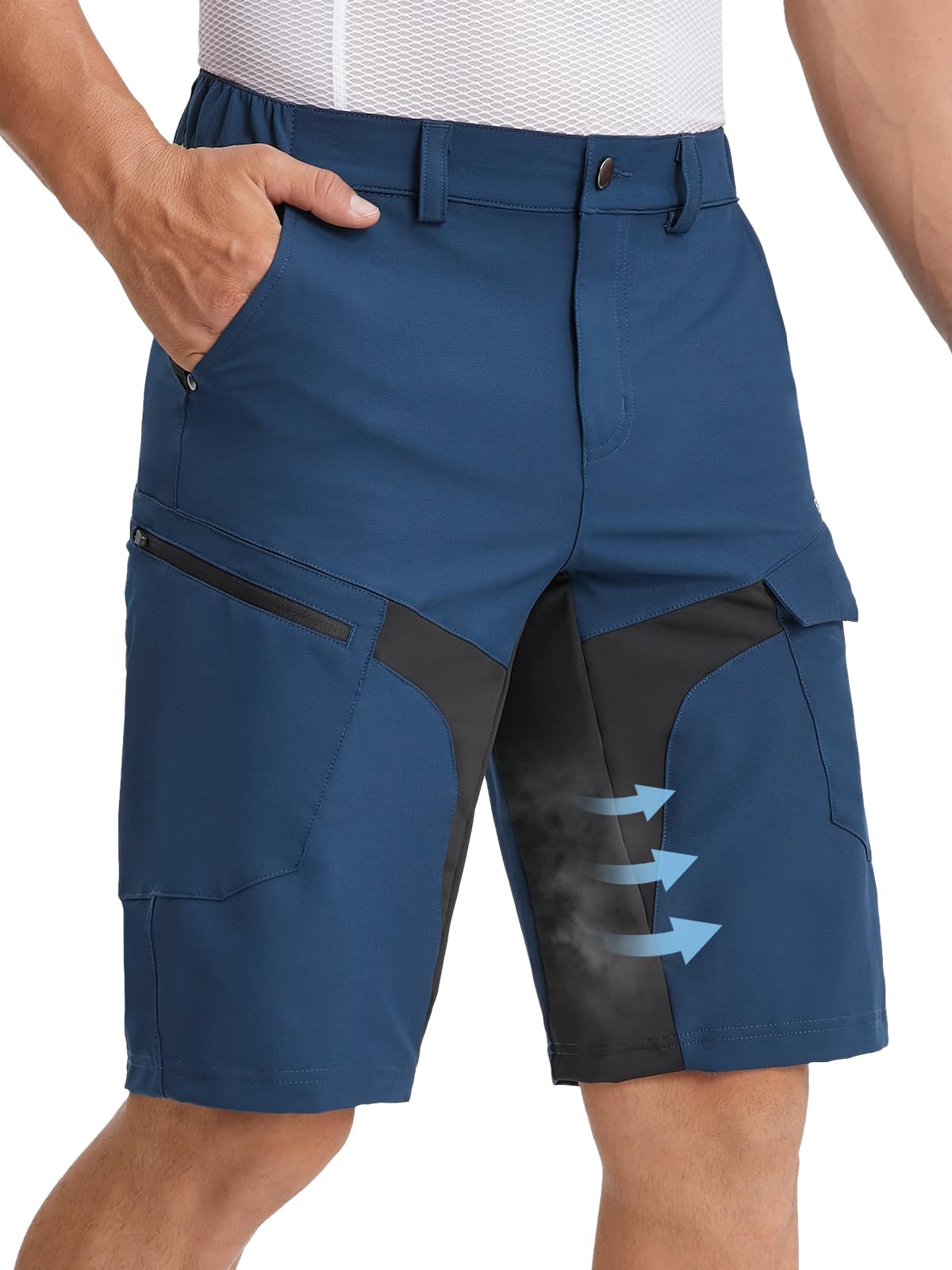 BERGRISAR Pantaloncini da ciclismo da uomo Baggy Mountain Bike Pantaloncini da ciclismo impermeabili Pantaloncini da ciclismo 5 tasche