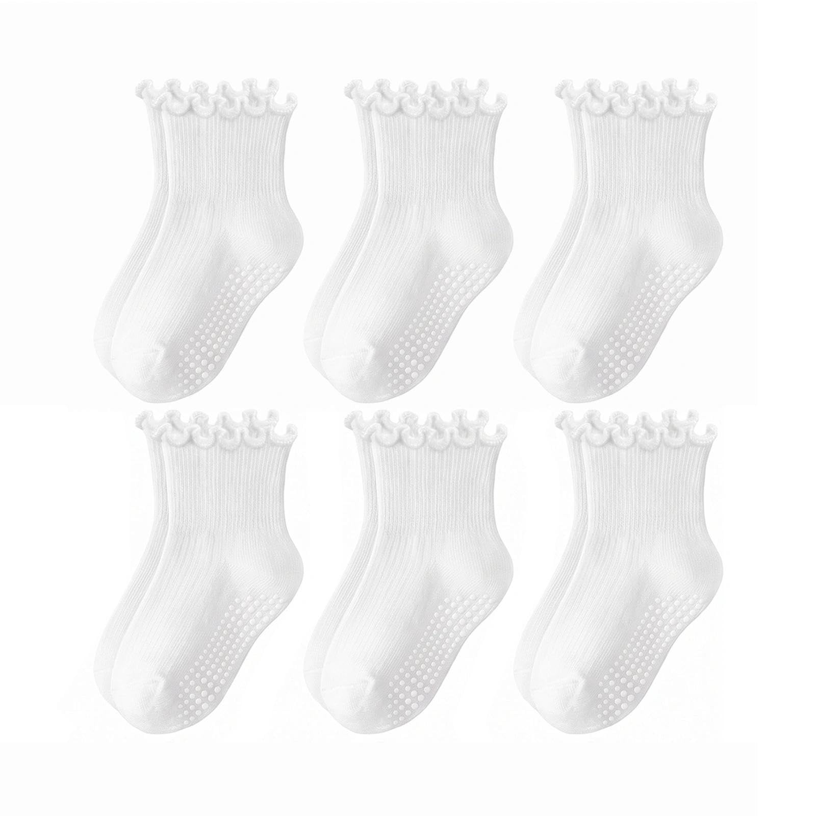 Baby Toddler Ruffle Socks for Girls Cute Crew Grip Frilly Socks