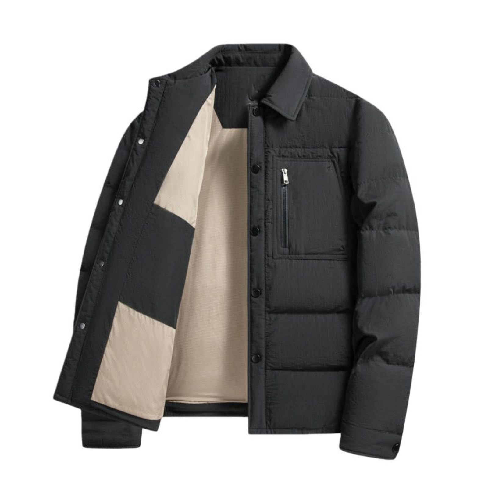 Chaqueta de plumón de invierno de diseño italiano con cuello camisa 7