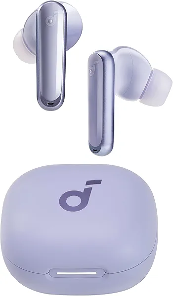 Soundcore P40i by Anker, Noise Cancelling Wireless Earbuds, Adaptive Noise Cancelling to Environments, Heavy Bass, 60H Playtime, 2-in-1 Case and Phone Stand, IPX5, Wireless Charging, Bluetoo