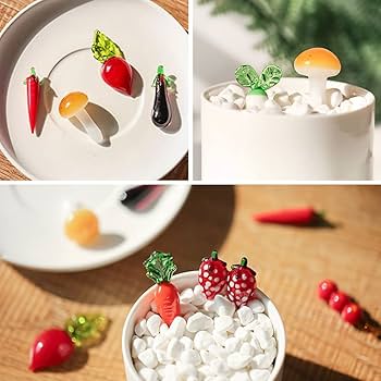 Amazon.co.jp: HIGHAWKガラス 飾り インテリア 置物 野菜 ミニチュア