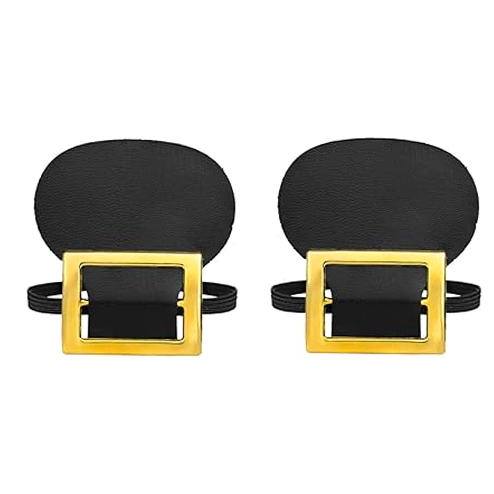 Colonial Shoe Buckles | Pilgrim Shoe Buckles | Historical Costume Shoes Buckle | 18th Century Shoes Buckle | Colonial Costume Accessories | Vintage Pilgrim Attire | Black/Gold | Pull On | One Size