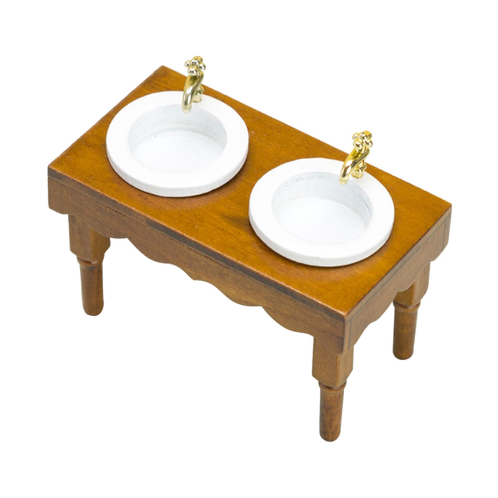 Évier Miniature 1:12 Pour Maison De Poupée - Modèle Réaliste En Bois - Décoration Cuisine Poupée