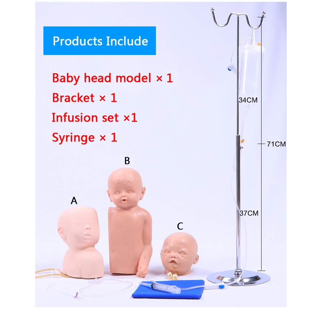 Modelo De Enseñanza De Maniquí - Modelo De Cuero Cabelludo De Cabeza Neonatal Infantil - Maniquí De Enseñanza De Enfermería - para Ayuda A La Formación Educativa Médica,B