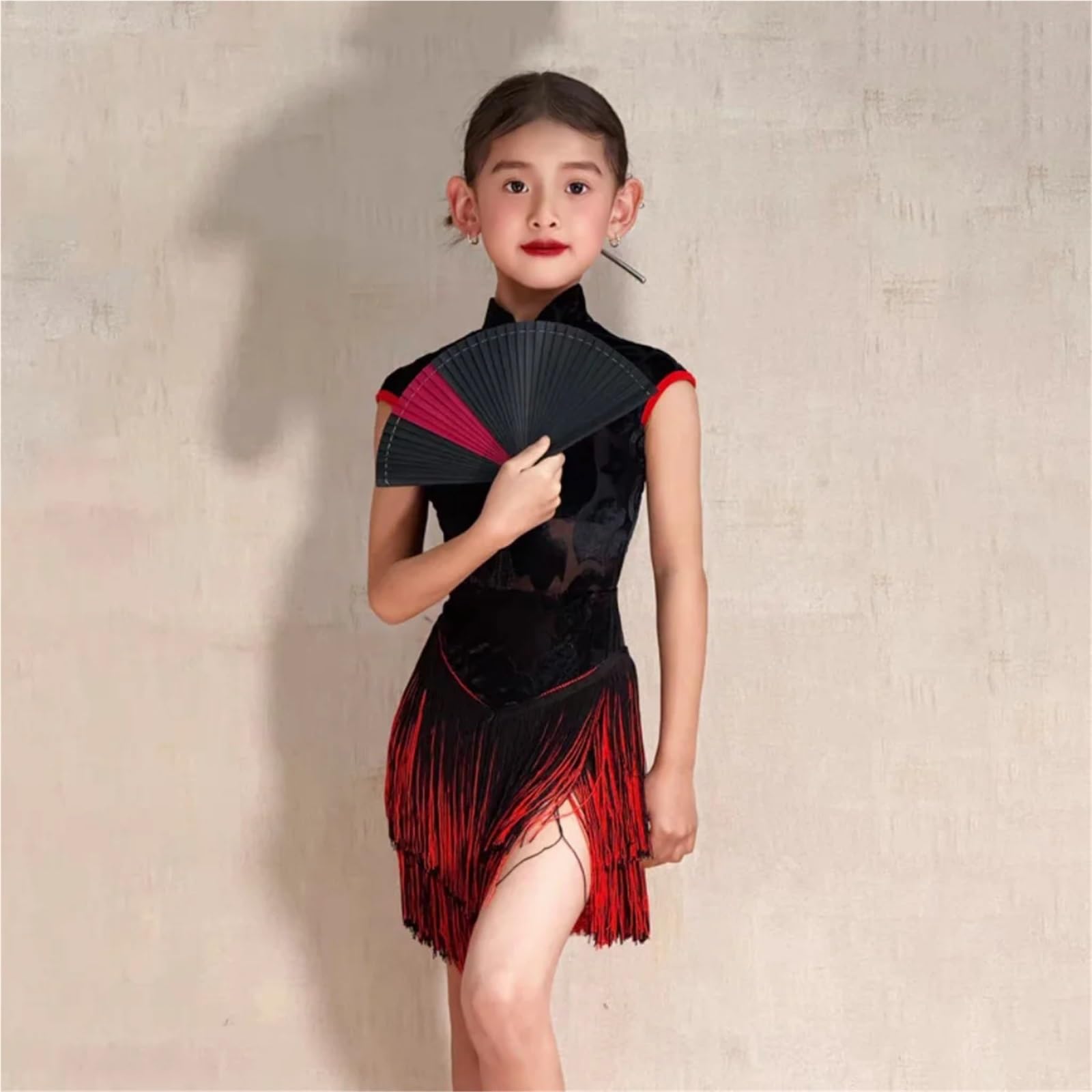 Reglamento de competición rendimiento traje entrenamiento baile latino for niñas. Vestido Ropa adecuada para patinaje latino y artístico