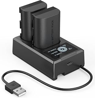 SMALLRIG 2 Pack 2040mAh Replacement LP-E6NH Battery and Charger Kit, Dual Charger with USB-C Port, Fits for Canon R7, R5, R6, R, 5D IV/III/II, 6D, 6D II, 7D, 7D II, 60D, 70D, 80D, 90D - 3821