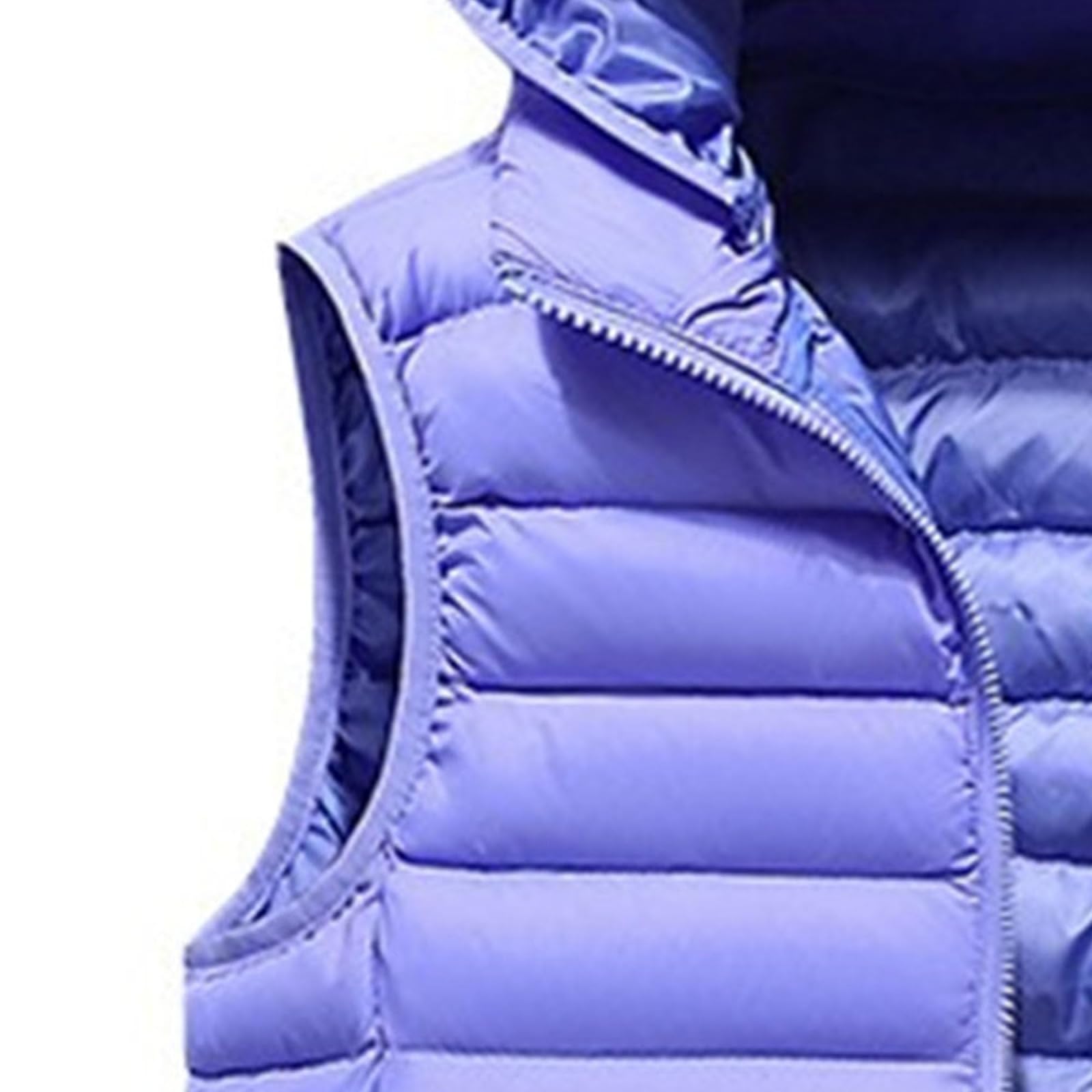 Chaleco Hombre Sin Mangas Cremallera, Chaleco Hombre Invierno con Bolsillo Cuello Alto Capucha Desmontable Color Liso, Chalecos Trabajo Montaña - Chalecos Deportivo Casual