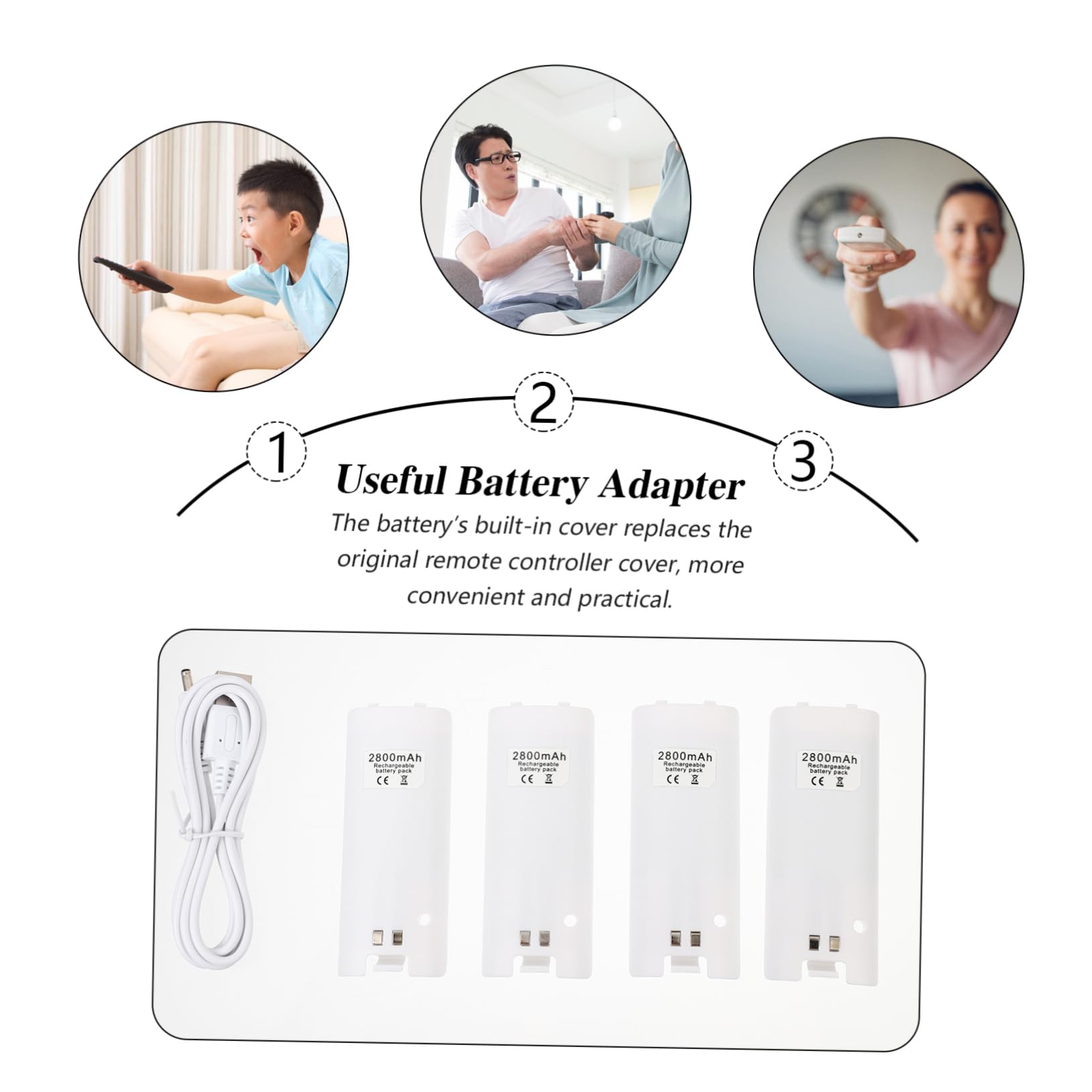 Operitacx Station de Recharge de Batterie 4 Emplacements, Indicateur LED, Charge Simultanée, Abs Blanc, pour Manette de Console, 1 Set