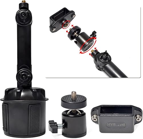 Miniatura 4 de HYS Portavasos Walkie Talkie Clip Mount, portavasos de mano para radio de coche [seguro y estable] Portavasos Radio de 2 vías, soporte para radio de