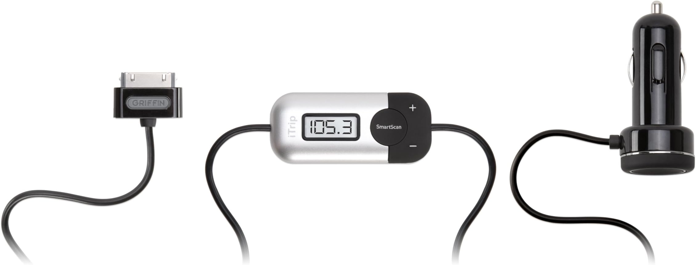 Griffin Technology Griffin iTrip FM Transmitter with Auto Dock Connector Cable for iPod and iPhone (Silver/Black)