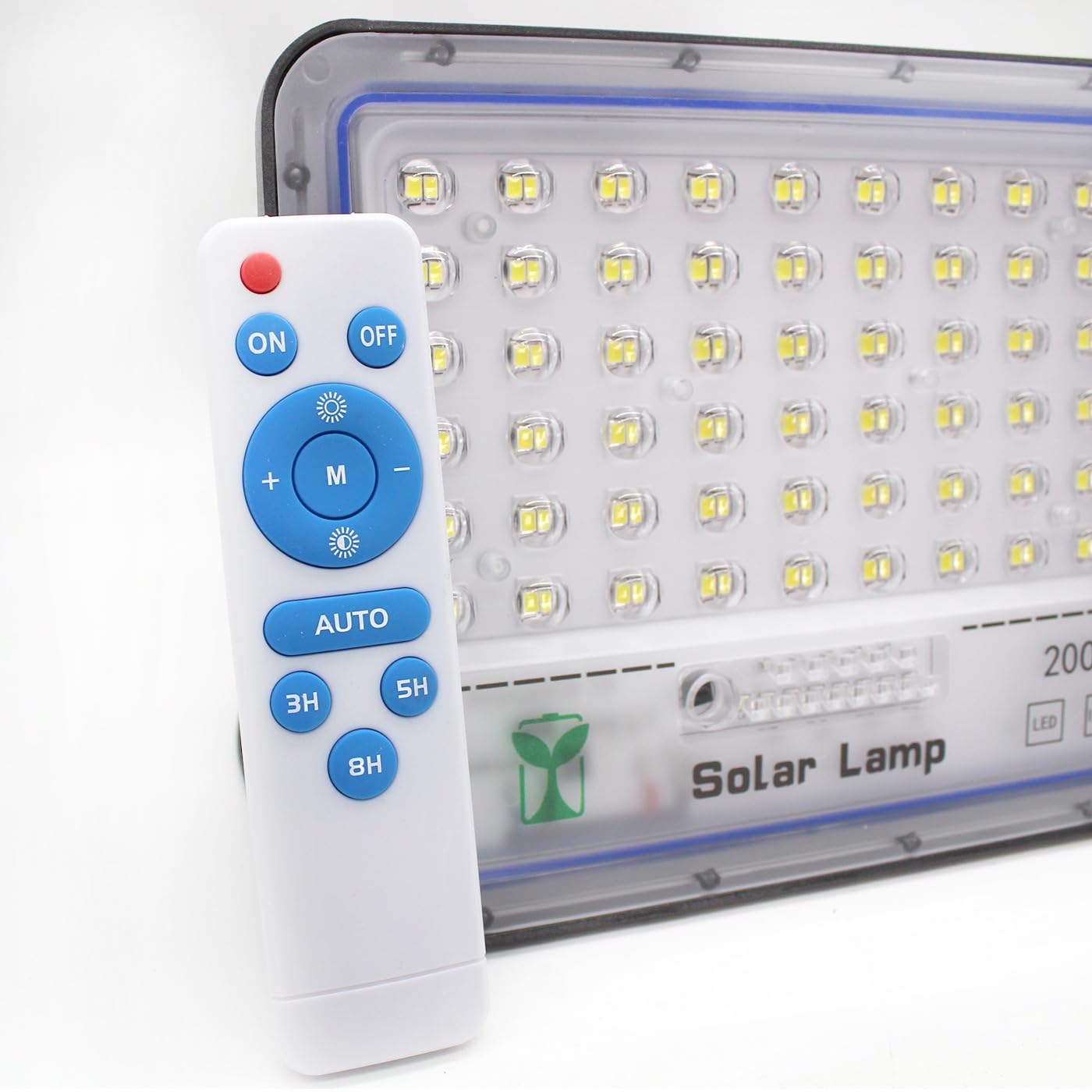 081 Store - 2 PEZZI Faro Led Esterno con Pannello Solare, Faro a Led da Giardino 200w con Sensore Crepuscolare e Telecomando, Faretto Solare Impermeabile IP66
