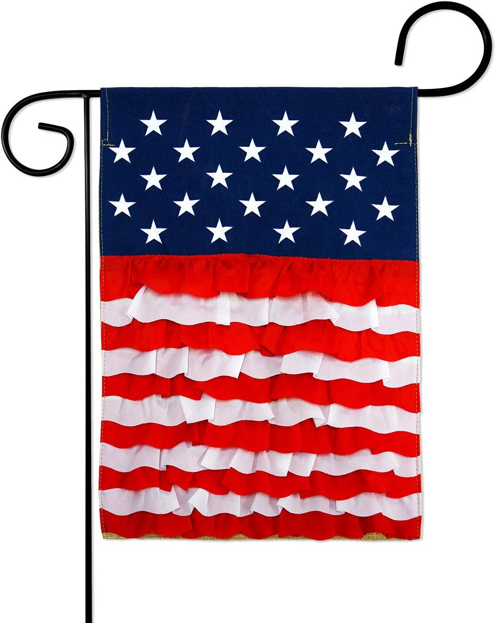 USA Ruffles Flag Garden - Patriotic Star and Stripes Patriotism Independence Memorial United State American - Yard Decorations Holiday Outdoor Flags Double-Sided 12.5 X 18