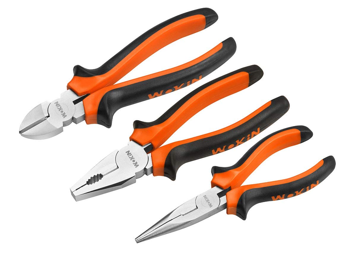 Wokin Value Offer 3 Pcs Plier Set Orange Black