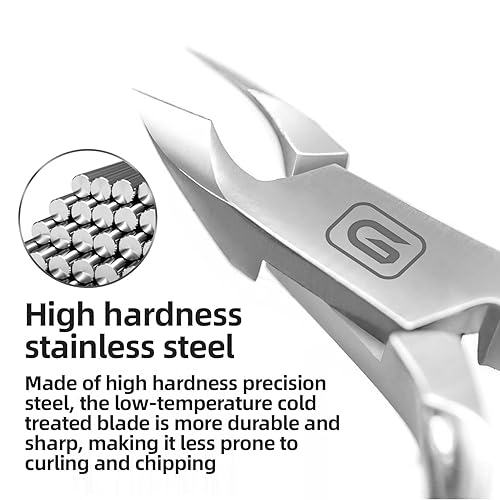 Miniatura 5 de Cortador de cutículas de 34 mandíbula extremadamente afilado para cutículas, tijeras de acero inoxidable, cortador de pedicura, herramienta de