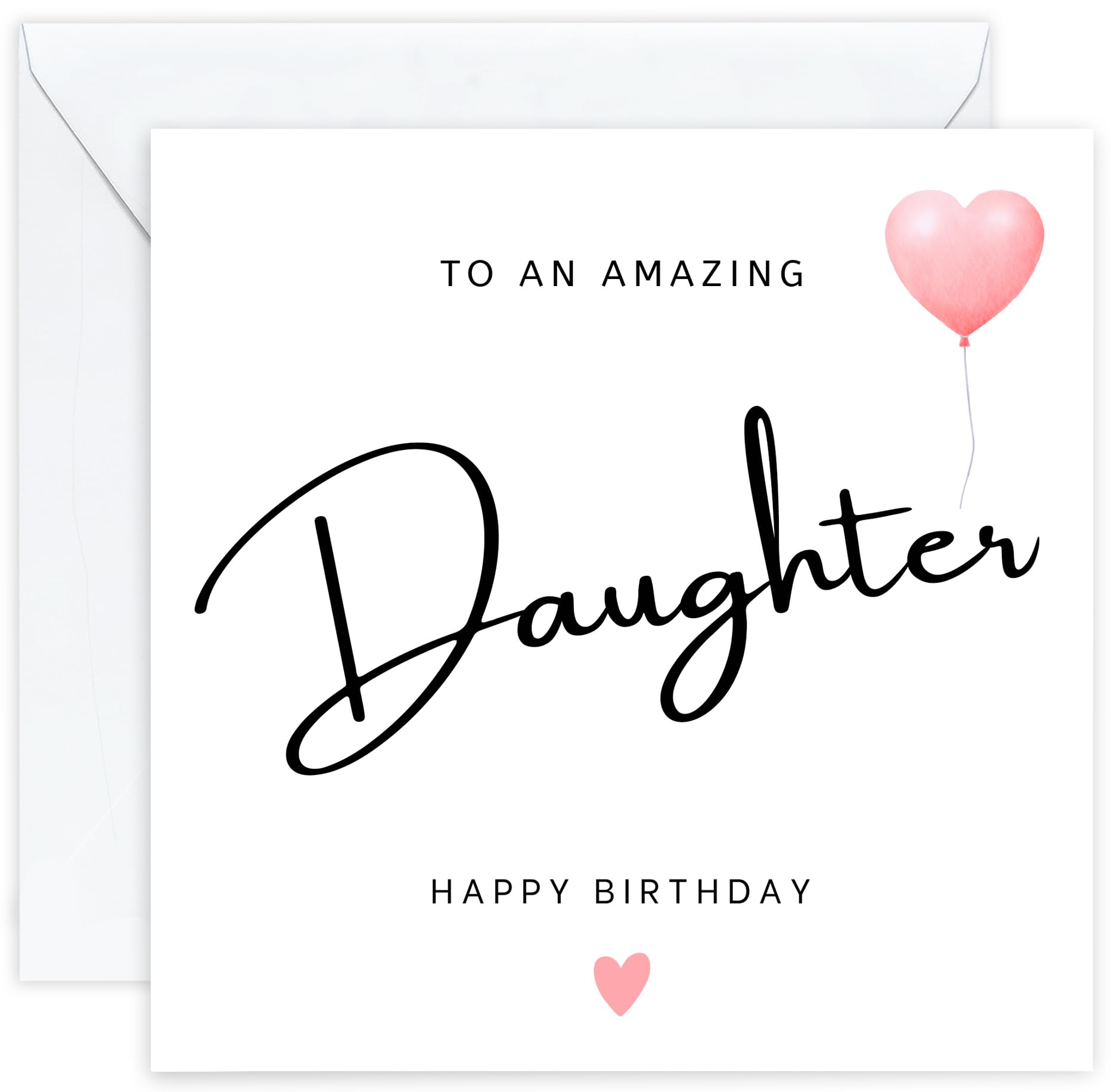 Personalised Daughter Birthday Card – Elegant Birthday Card for Daughter with Customised Message on Premium 350gsm Cardstock, Ideal from Mother or from Father Amazing Daughter Birthday (Daughter)
