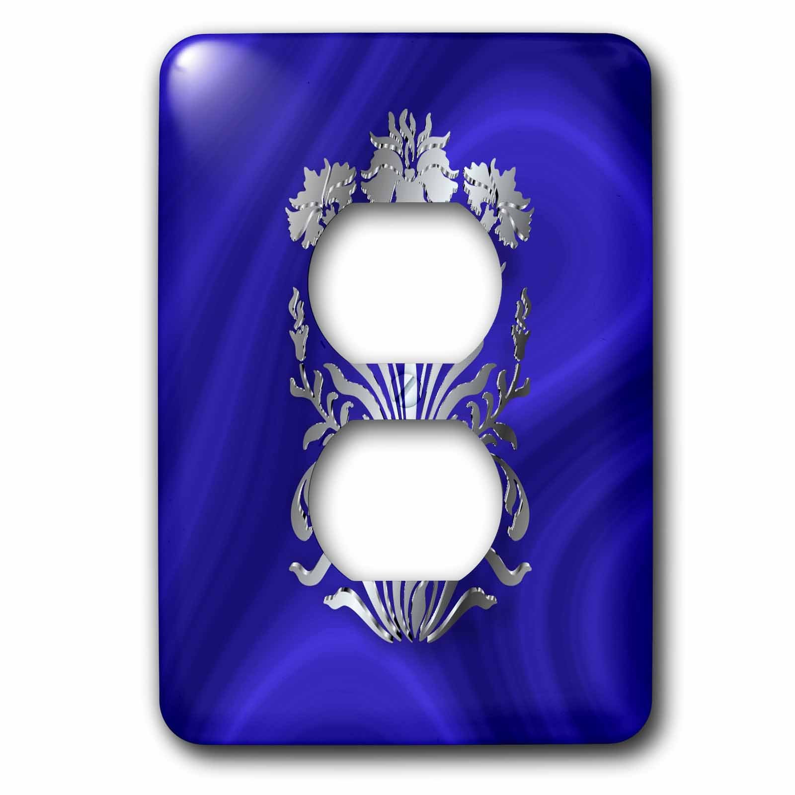 Art nouveau floral motif acier inoxydable plaque interrupteur de luxe