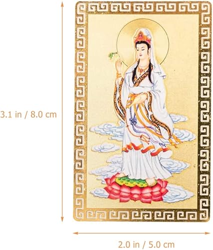 Miniatura 5 de Decoración de coche Accesorios de coche chino Feng Shui Kwan Guanyin Amuleto de Buda auspicioso para paz segura salud riqueza buena bendición