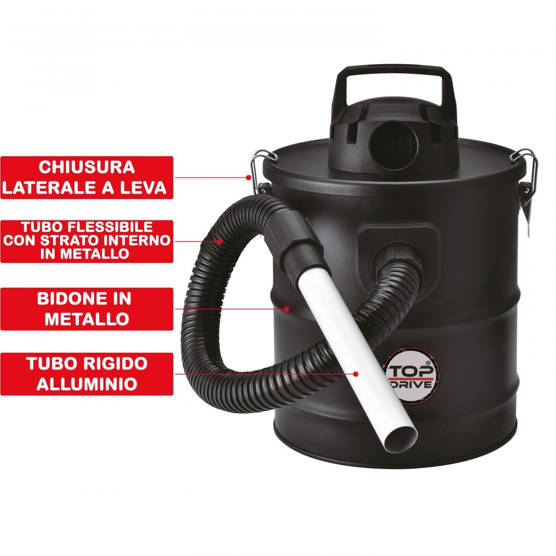 ASPIRAPOLVERE AUTO VEICOLI ASPIRACENERE PROFESSIONALE POTENZA 800W COMPATIBILE CON VIBERTI ASPITARORE PER PULIRE PULIZIA DI CAMINI STUFE A PELLET STUFE A LEGNA BARBECUE