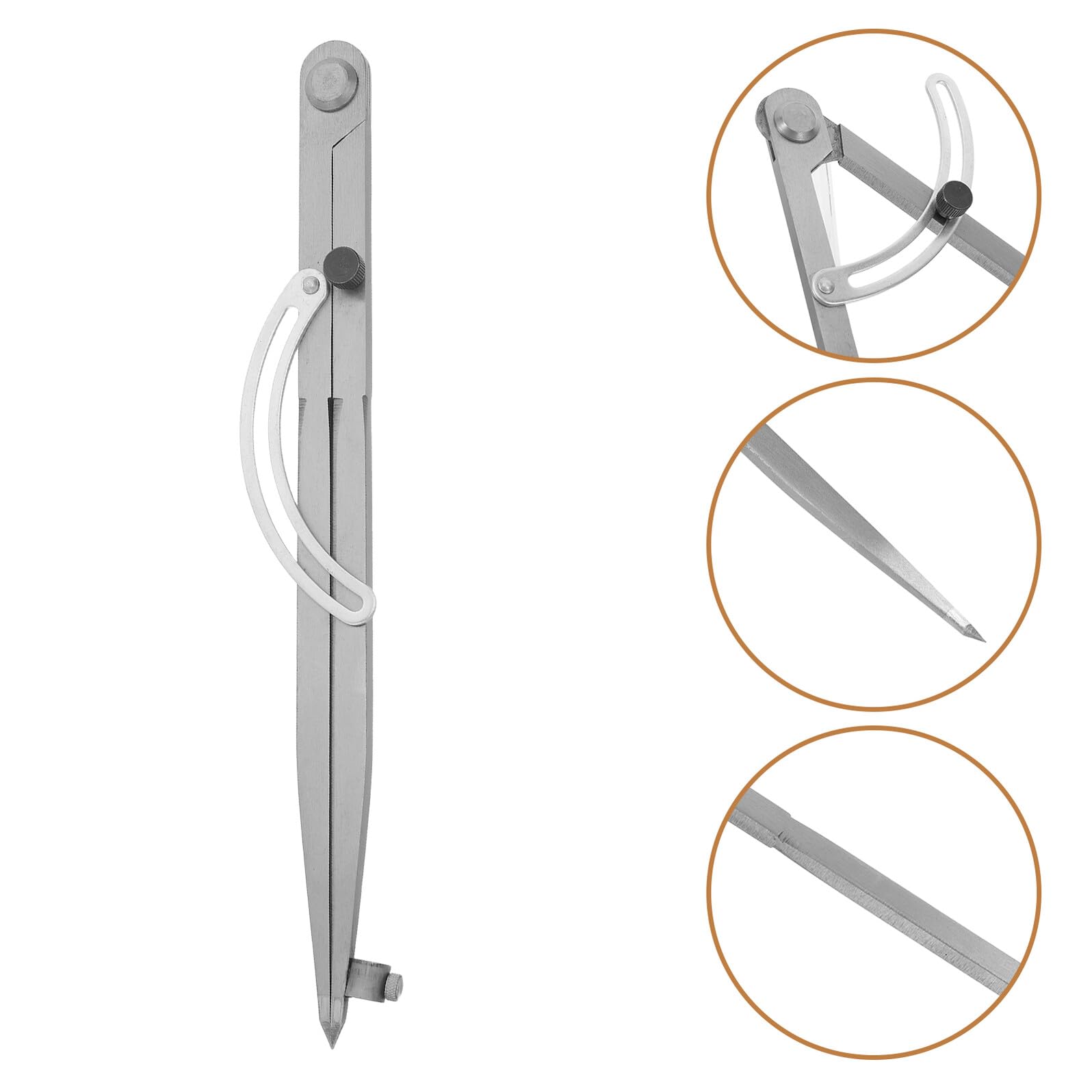 Hemobllo Compasso Geometrico Regolabile per Lavorazione del Legno Strumento per Disegnare Cerchi con Raggio Fino Divisore per Carpentieri con Compatibilità per Matita