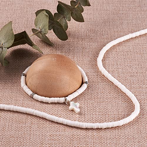 4mm Flat Round Polymer Clay Beads Heishi Spacer Loose Beads for Necklaces Bracelets Earrings Jewellery Making About 380~400pcs,White - Image 3
