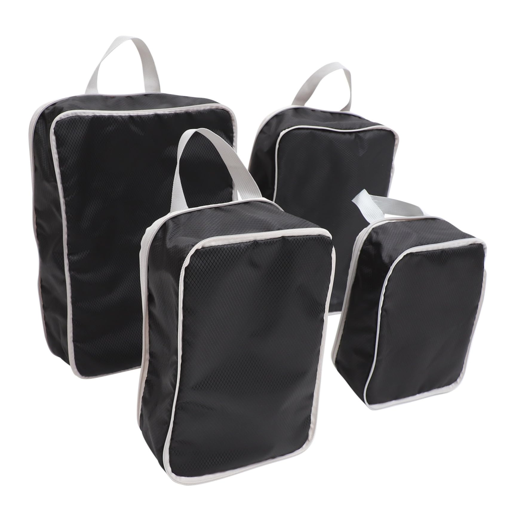 4pcs Compression Packing Cubes for Carry on Suitcase Large Packing Cubes Hanging Packing Cubes The Best Packing Cubes Compression Cubes Polyester Accessories Travel Oversized/2989 (Color : Black, Si