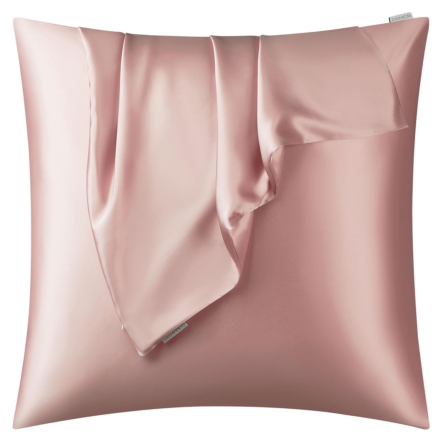 DISANGNI 100% Natural Mulberry Silk Pillow case for Hair and Skin with Hidden Zipper 22 Momme Both Sides Real Silk Pillow Case (1pc 60x60cm, Pink)
